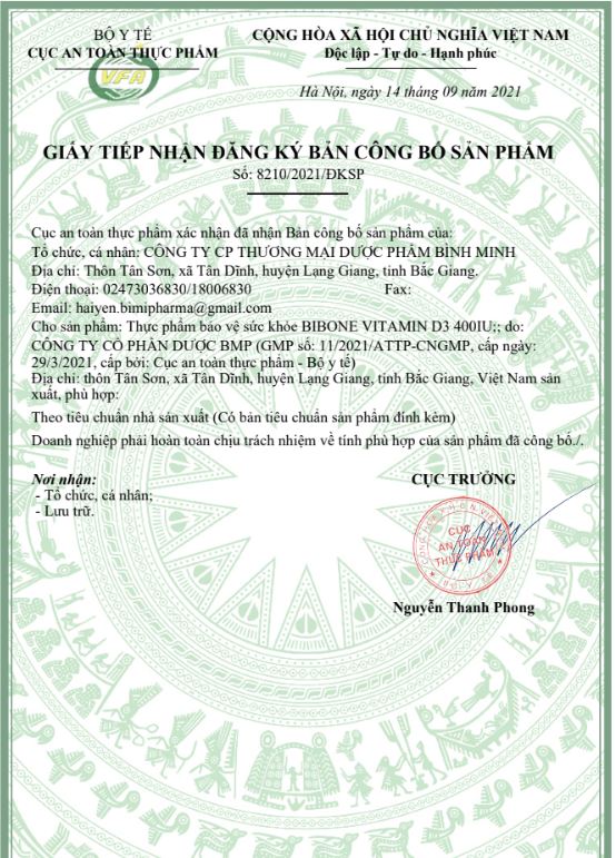 Công bố sản phẩm D3,K2,DHA