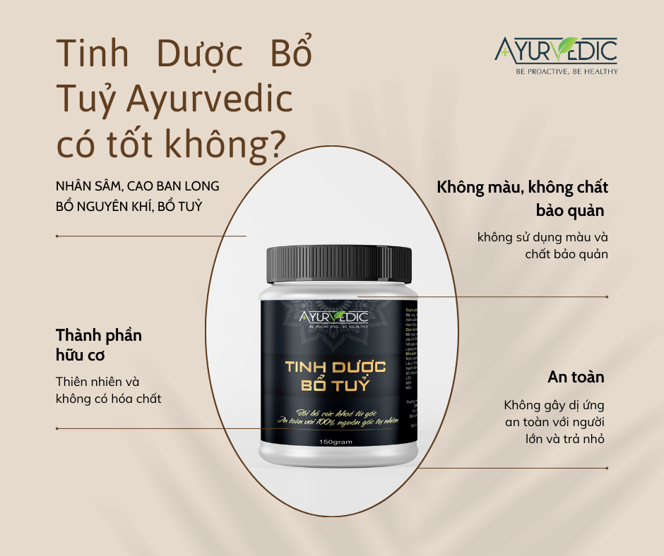 Tinh Dược Bổ Tuỷ Ayurvedic có tốt không